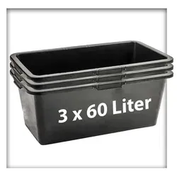 60 Liter Mörtelkasten Pflanzwanne – 3er Set von Kieskönig