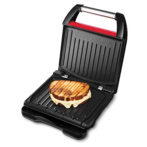 George Foreman 25030-56 Compact Grill - Rot - Elektrischer Grill mit 408 cm² Grillfläche, kompakt und ideal für kleine Küchen oder Grillpartys.