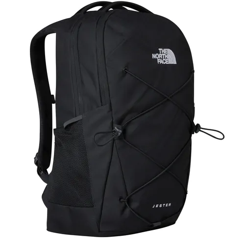 The North Face Damen Jester Tagesrucksack 22L - STK - Gravel-TNF Black - Daypacks mit 22 Litern Volumen, ideal für Schule und Freizeit, ausgestattet mit einem schützenden Laptopfach und 360°-Reflektoren für sicheres Radfahren.