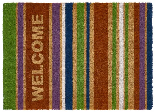 Fußmatte Kokos Welcome 40 x 60 cm Stripes in pink von Andiamo