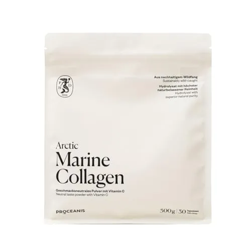 PROCEANIS Arctic Marine Collagen Pulver aus Fisch 300g – Kollagen Hydrolysat Peptide Typ 1 und 3 aus nachhaltigem Fischfang im Nordmeer – mit Vitamin C – Ohne Zusatzstoffe – 30 Portionen