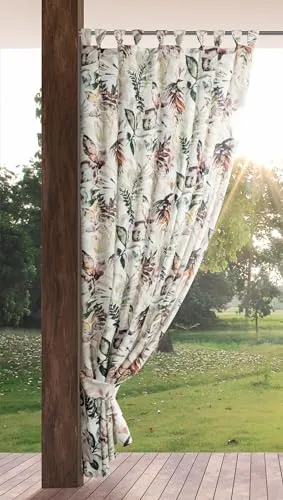 Eurofirany Garden Outdoorvorhang mit Schlaufen - 155x220 cm - Wetterfester Outdoorvorhang für Balkon oder Terrasse, schützt vor UV-Strahlung und neugierigen Blicken. Pflegeleicht, schmutz- und wasserabweisend, ideal für jedes Wetter.