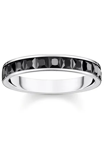THOMAS SABO Damen Ring mit schwarzen Steinen - Eleganter Ring aus geschwärztem 925 Sterlingsilber, ideal für trendbewusste Frauen. Das funkelnde Design macht ihn zum perfekten Geschenk für besondere Anlässe.