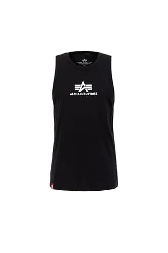 Alpha Industries Herren Basic Top T-Shirt - Slim Fit, Schwarz, XXL - T-Shirt für Herren mit Slim Fit, hochwertigem Logo Siebdruck und Loop Logo Label, ideal für lässige Outfits.