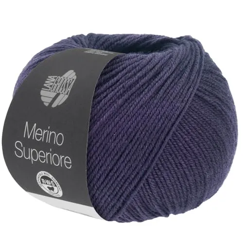 LANA GROSSA Merino Superiore | Pure, extrafeine Merinowolle waschmaschinenfest und filzfrei | Handstrickgarn aus 100% Schurwolle (Merino extrafein) | 50g Wolle zum Stricken & Häkeln | 180m Garn FB 46