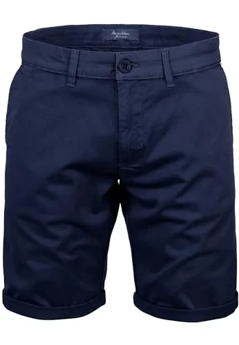 Amaci&Sons Herren Chinoshorts Navyblau Regular Fit 7030 W34 - Stylische kurze Bermuda-Hose für Männer in Navyblau, ideal für warme Tage. Bequem und vielseitig kombinierbar, perfekt für Freizeit und Urlaub.