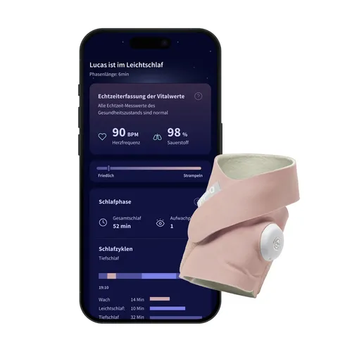 Owlet Dream Sock – Pulsoximeter für Babys - Innovatives Babyphone zur Überwachung von Herzfrequenz und Sauerstoffsättigung in Echtzeit. Ideal für Eltern, die die Gesundheit ihres Babys im Blick haben wollen.