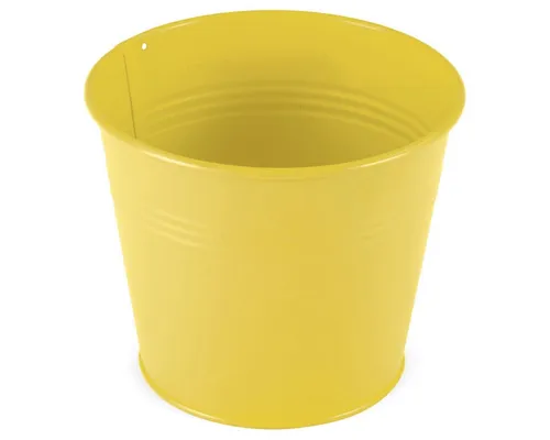 matches21 HOME & HOBBY Blumentopf Blumentopf aus Metall in gelb 16 x 15 cm (1 St)