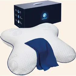Schmetterlingskissen »BUTTERFLY« - Ergonomisches Kopfkissen aus Memory Foam für optimale Nackenunterstützung, ideal für Seiten- und Rückenschläfer. Antibakterieller Bezug sorgt für frisches Schlafgefühl.