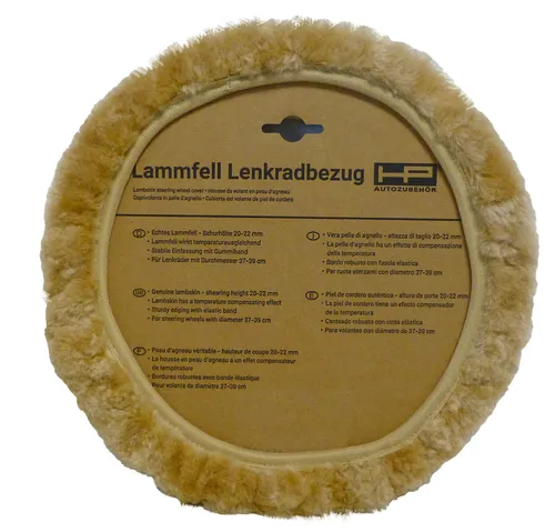 1HP Lenkradbezug echt Lammfell Camel 37-39 cm 19763 Lenkradhülle Fellbezug