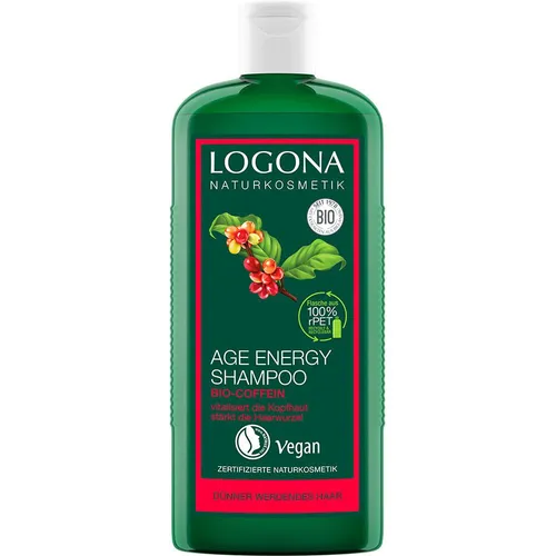 Logona Age Energy Shampoo 250ml - Shampoo für feines, kraftloses Haar mit Bio-Coffein, revitalisiert und stärkt die Haarstruktur.
