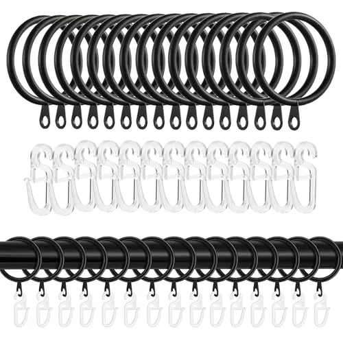 Gardinen- & Vorhangringe Schwarz von Jizxol