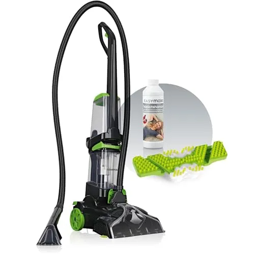 CLEANmaxx Teppich- Hartbodenreiniger PRO - Waschsauger für Teppiche und Hartböden, inkl. Teppichshampoo und Ersatzbürste, innovatives Reinigungssystem für tiefenreine Sauberkeit