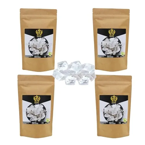 HAF Salzkristalle Weiße Halit Salzbrocken 4 kg - Naturbelassenes Steinsalz aus Pakistan, ideal für Sauna, Soleherstellung und als stilvolle Dekoration. Verbessert die Luftqualität durch negative Ionen.