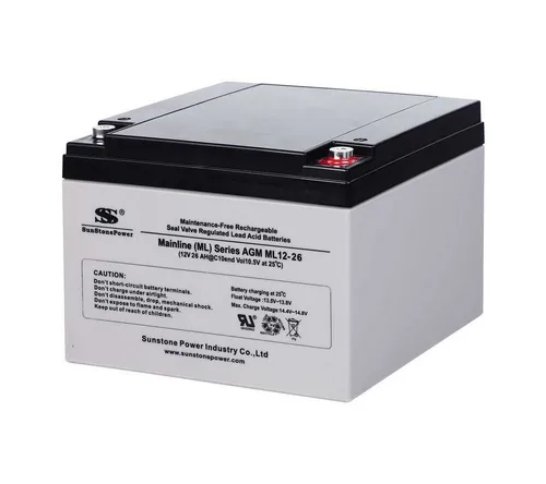 Sunstone Power AGM 12V 26Ah Zyklenfeste Batterie für USV - Zuverlässige 12V AGM-Batterie mit 26Ah, ideal für Notstromversorgung und Beleuchtung. Wartungsfrei und langlebig, perfekt für vielfältige Anwendungen.