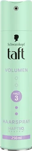 Schwarzkopf Taft Haarspray Volumen (250 ml), Haltegrad 3 Haarstyling für Alle Haartypen, Vegane Formel*
