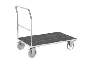 eurokraft pro Plattformwagen, Rohrschiebebügel, Polyamidreifen, LxB 1250 x 800 mm, verzinkt