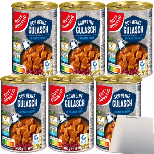 Gut&Günstig Schweine Gulasch in pikanter Sauce 6er Pack 6x400g Dose usy Block