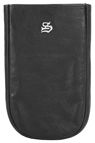 Szuna Schlüsseletui Echt Leder schwarz | 017316 - Schlüsselmäppchen für Damen, aus 100% echtem Leder, elegantes Design, ideal am Gürtel tragbar und unisex einsetzbar.