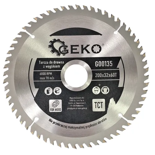 Kreissägeblatt Sägeblatt 200 x 32 mm 60Z HM für Holz Tischkreissäge Kreissäge