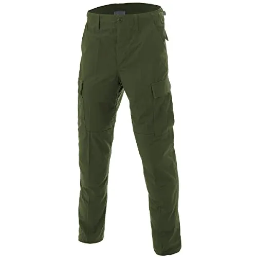MFH BDU Kampfhose Ripstop Oliv Größe XL - Wanderhose aus 100% Ripstop-Baumwolle, ideal für Outdoor-Aktivitäten mit 6 Taschen, verstärktem Sitz und Knie sowie verstellbarer Taille.