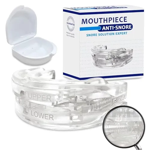 Anti Schnarch Mundstück, Verstellbarer Mundschutz,Gegen Zähneknirschen und Schnarchen, Schnarchstopper, Für MäNner Und Frauen (Transparente)