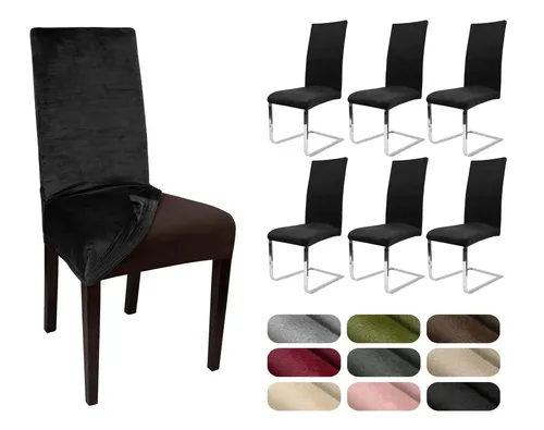 Beautex Stuhlhusse 6er Set LEA in schwarz von Beautex