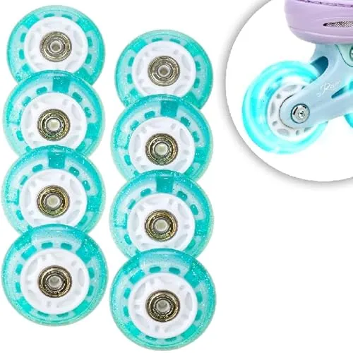 RAVEN Rollen LED leuchtende Ersatzrollen für Inlineskates mit Kugellager 64mm oder 70mm Set
