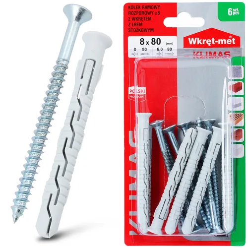 6x Spreizdübel mit Senkkopfschraube PZ 8x80 Universaldübel Montage Rahmendübel