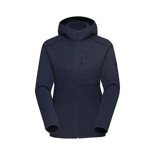 Mammut Arctic IV ML Hooded Jacket Women marine melange (5784) S - Damen Isolationsjacken für Skitouren und Freeskiing, gefertigt aus hochwertigem Polartec Thermal Pro-Fleece für hervorragenden Tragekomfort und Schnelltrocknung.