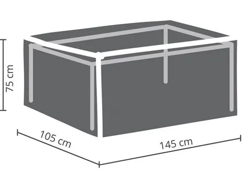 Perel Schutzhülle für Tische bis zu 140 cm - Abdeckplane grau, reißfest und wasserfest für optimalen Schutz Ihrer Gartenmöbel