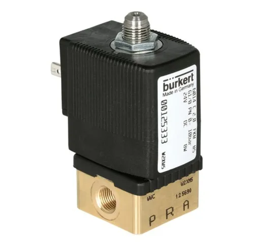 Bürkert Direktgesteuertes Ventil 125342 6014 230 V/AC - Druckluftventil aus Messing, ideal für neutrale Medien und zur Steuerung von Pneumatikantrieben oder technischem Vakuum.