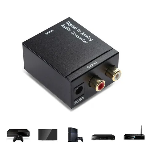 D02C Digital Zu Analog Audio Konverter Wandler Optisch Toslink Koaxial Auf RCA