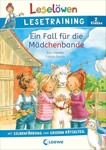 Leselöwen Lesetraining 2. Klasse - Ein Fall für die Mädchenbande: mit Silbenfärbung und großem Rätselteil - Erstlesebuch zum Lesenüben mit Rätseln für Kinder ab 7 Jahren