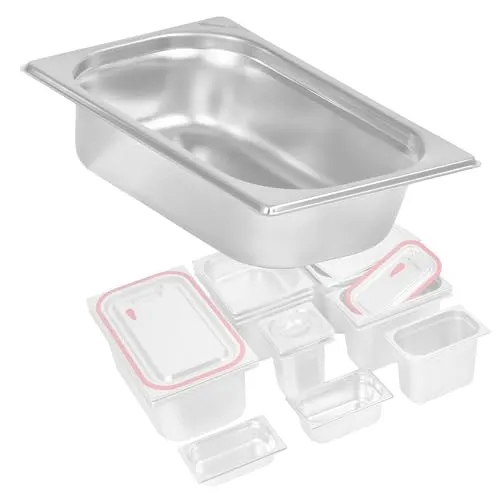 Mahlzeit GN Behälter 1/4 | Höhe 65 mm | Verschiedene Größen verfügbar | Edelstahl Gastronomiebehälter | Gastronorm Behälter, Gastronormbehälter, Wärmebehälter für Chafing Dishes