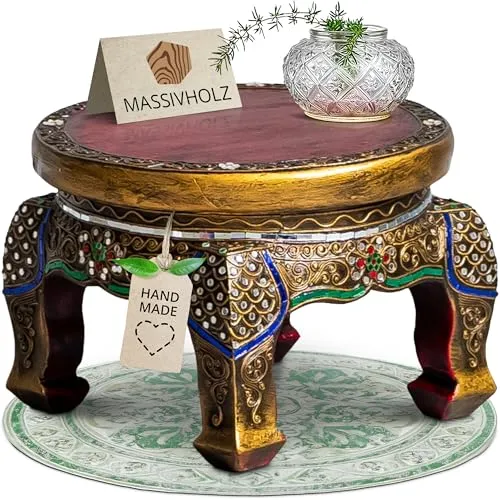 livasia Opiumtisch aus Massivholz – Ø30cm, 20cm hoch von livasia