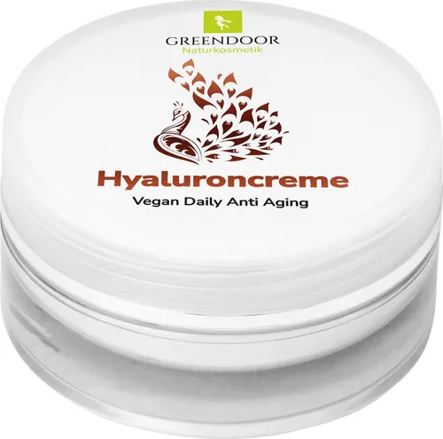 GREENDOOR Hyaluroncreme Vegan Daily Anti Aging - Tiergesundheit und Hautpflege vereint! Die vegane Hyaluroncreme mit Bio Buchenknospen-Extrakt sorgt für intensive Feuchtigkeit und ein verbessertes Hautbild - ganz ohne tierische Inhaltsstoffe.
