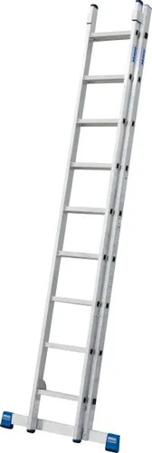 Krause Schiebeleiter Stabilo 133274, 2x9 Sprossen - Leiter für bis zu 150 kg, maximal 5,25 m Arbeitshöhe. Stabil und leicht dank Aluminium, ideal für professionelle Anwendungen. Rutschhemmende Sprossen und sicheres AutoSnap-System für einfachen Transport.
