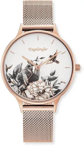 Engelsrufer ERWA-FLOWER1-MR-MR Damenarmbanduhr 38mm - Elegante Damenarmbanduhr mit roségoldenem Edelstahlarmband und 5 ATM Wasserdichtigkeit. Ideal für jeden Anlass und ein stilvolles Accessoire.