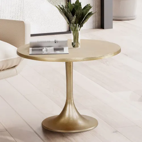 Eleganter Couchtisch Metall Gold 60x60x46,5 cm