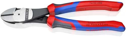 KNIPEX Kraft-Seitenschneider 200 mm mit Comfort-Griffen - Hochwertiger Seitenschneider für präzises Schneiden, optimiert für minimalen Kraftaufwand und maximale Schneidleistung, ideal für alle Drahtsorten.