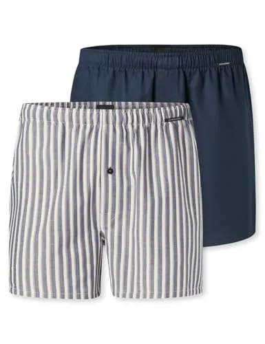 Schiesser Herren 2 Pack Boxershorts Baumwolle - Bequeme Webboxer im Multipack - Herren-Boxershorts aus atmungsaktiver Baumwolle, ideal für den täglichen Komfort und in praktischer Sortierung.