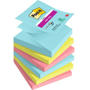 Post-it Super Sticky Z-Notes Miami Haftnotizen extrastark farbsortiert, 6 Blöcke