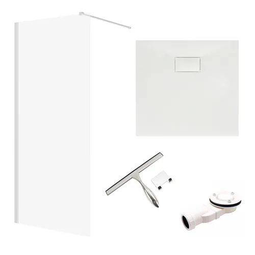 SET Duschtasse Viereck 80x80 SMC Stein-Effekt - Moderne Duschwanne mit quadratischem Design, 80 cm breit und aus hochwertigem SMC-Material. Schnell zu reinigen und bakterienresistent, ideal für Ihr Badezimmer.