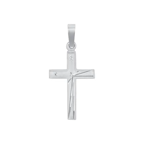 Amor Motivanhänger 925 Sterling Silber Kreuz - Eleganter 2,7 cm Kreuzanhänger aus 925 Sterling Silber, perfekt als Geschenk für besondere Anlässe in einer stilvollen Schmuck Geschenk Box.