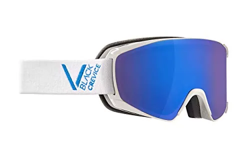 Black Crevice Skibrille – Schladming – Doppelscheibe, Anti-Fog-Beschichtung, UV400 Schutz (White/Blue, M (Kopfumfang 55-58 cm))…