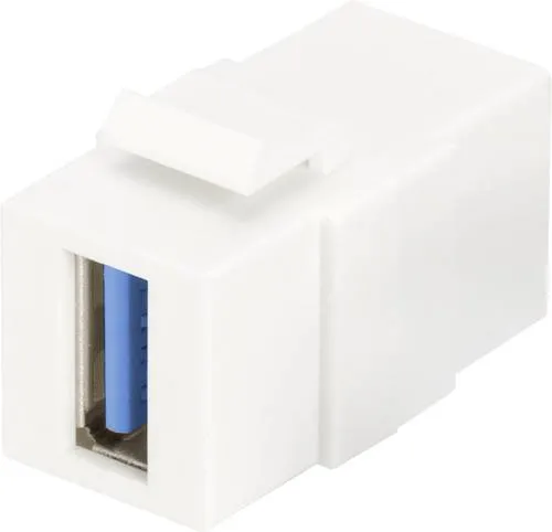 DIGITUS Keystone-Kupplung USB 3.0 - für DN-93404, Kategorie 6A, ideal für 10GBase-T Kabelinstallation in Reinweiß (RAL 9003)