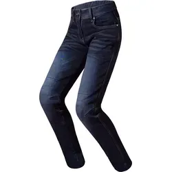 LS2 Bradford Damen Motorrad Jeans mit Knieprotektoren - Robuste Motorradhose aus Stretch-Denim mit hitze- und reißfestem Aramidinnenfutter. Verstellbare Knieprotektoren und fünf praktische Taschen für optimalen Komfort und Sicherheit auf jeder Fahrt.