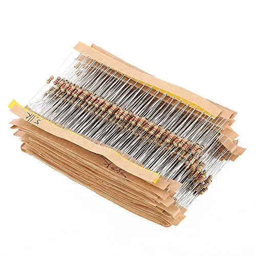 DollaTek 560PCS 1/4W Watt 1% Kohleschichtwiderstände Assorted Kit Set 56 Werte (1 Ohm ~ 10M Ohm)
