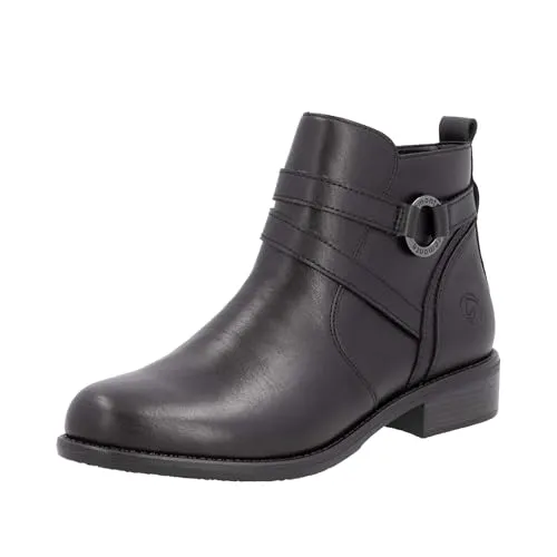 Remonte Stiefelette Glattleder schwarz 40 EU - Wanderschuhe mit 3 cm Absatzhöhe, aus hochwertigem Glattleder, ideal für casual Outfits und bequemes Tragen im Alltag.